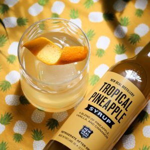 pineapple express tropical old fashioned with tropical pineapple syrup