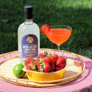 strawberry daiquiri made with new deal distiller's cut rum
