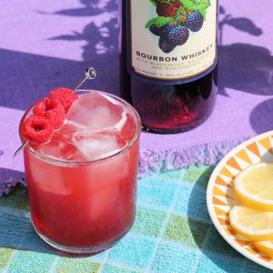 sauvie island bramble with raspberries and new deal brambleberry bourbon whiskey