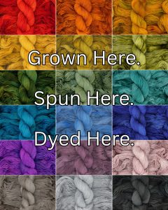 A selection of wool yarn milled at Wool for the People