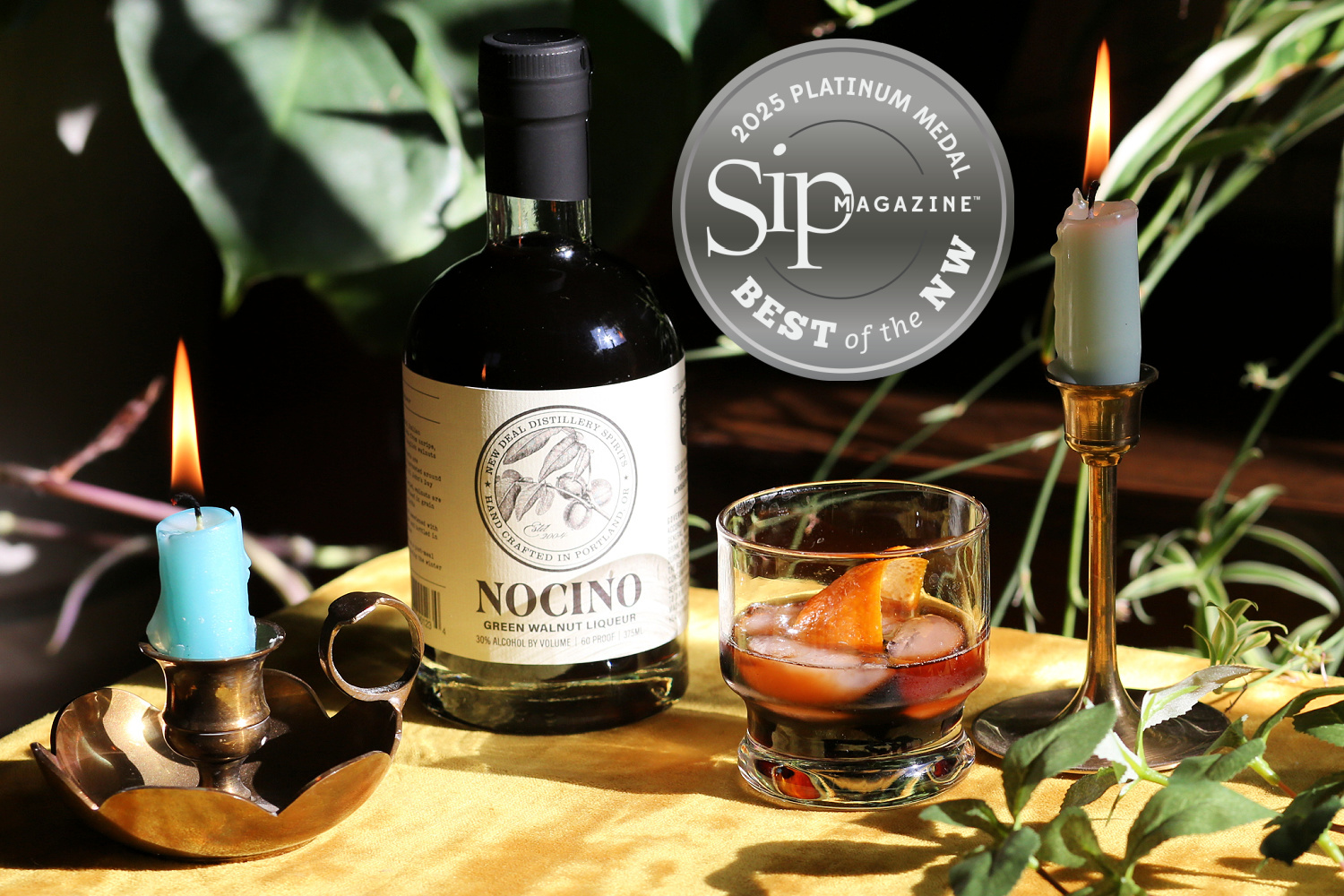Nocino Liqueur with Nocino on the rocks cocktail