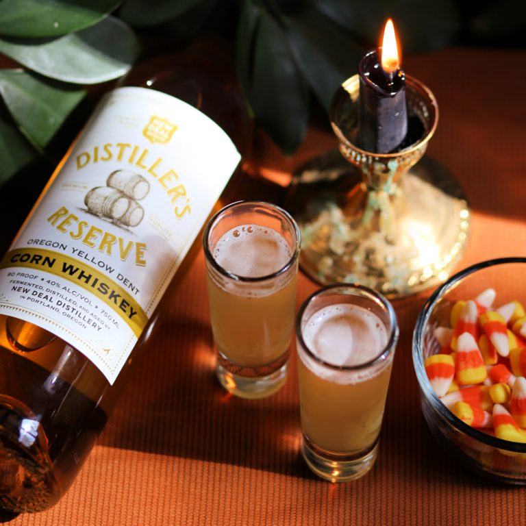candy corn shot made with new deal corn whiskey
